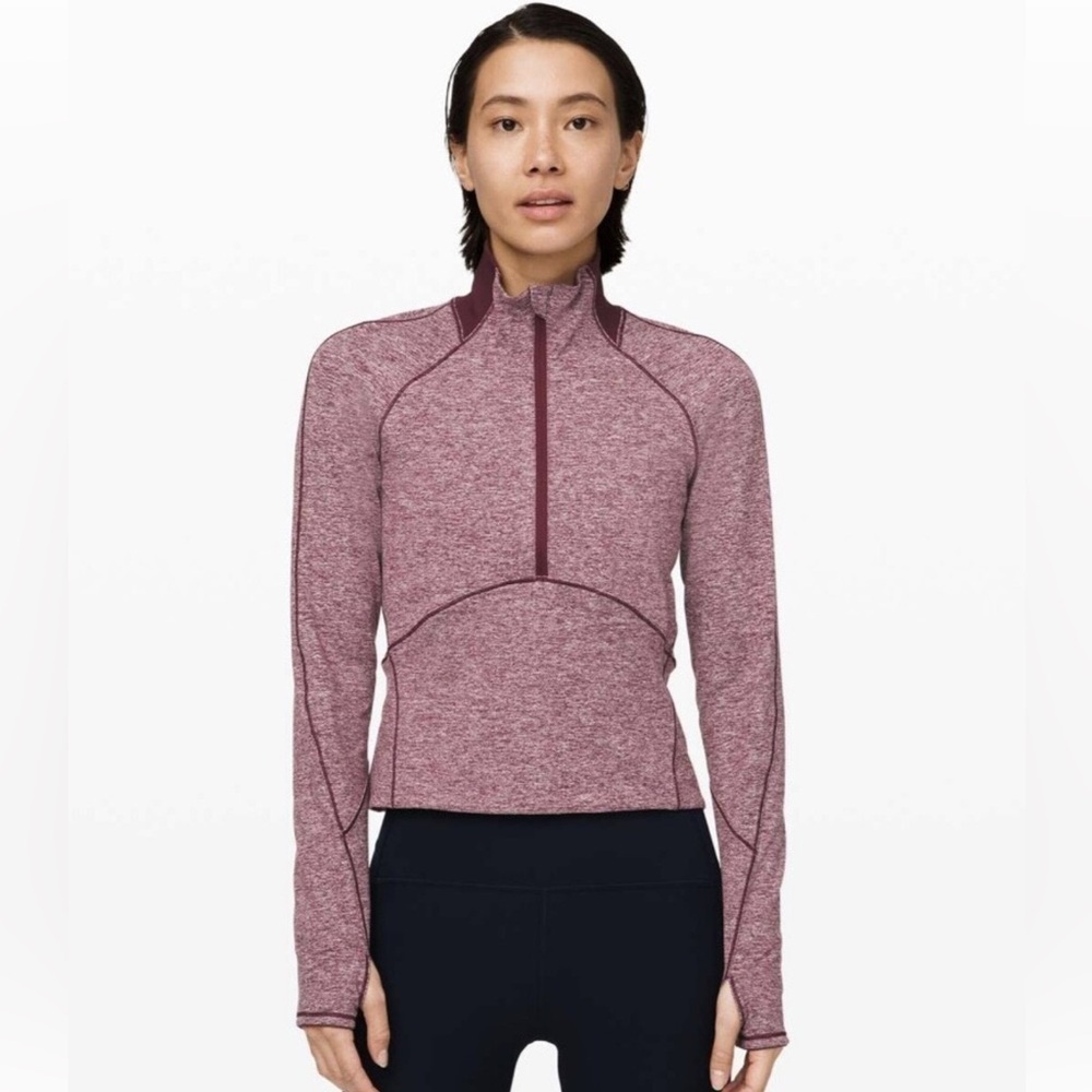 Lululemon always alert half zip Heathered garnet sz 4 A400